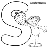 A coloring page of sesame street
